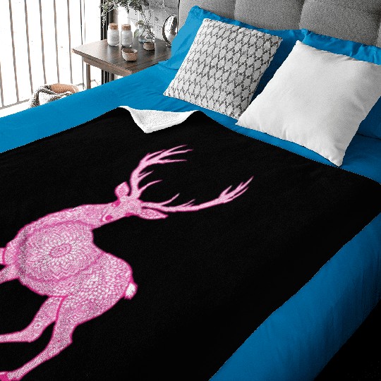 Mandala Hirsch Deer Mystical Madalas Baby Blankets