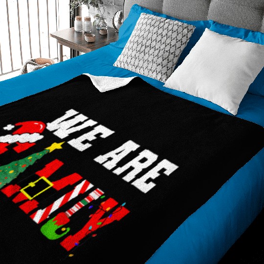 We Are Family Christmas Pajamas Matching Xmas Baby Blankets