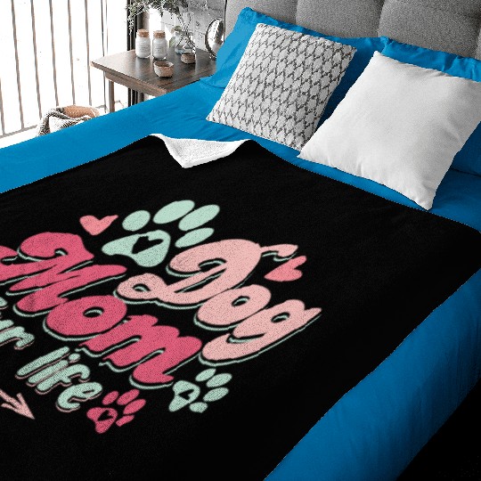 Dog Mom Fur Life Mothers day Dog Lover Baby Blankets