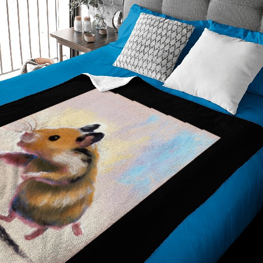 Running away hamster Baby Blankets
