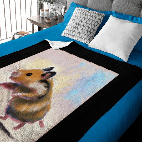 Running away hamster Baby Blankets