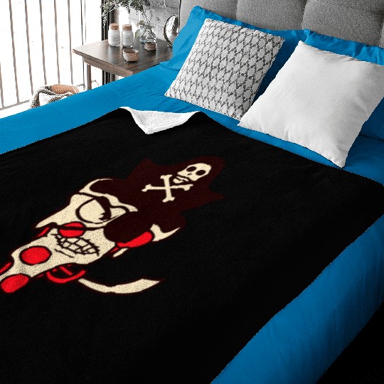 Evil Fast Food Pizza Pirate Captain Cool Eye Patch Baby Blankets