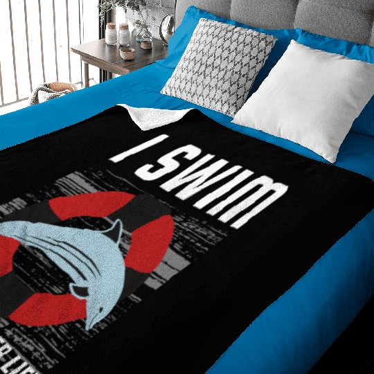 I Swim For A Healthier Life - Cute Dolphin Baby Blankets