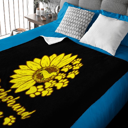 Dachshund Mom Dog Mom Dog Lover Sunflower Baby Blankets