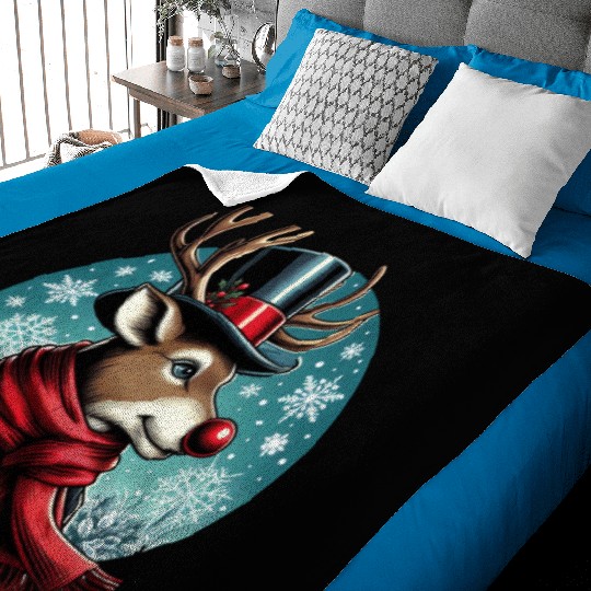 Vintage Red-Nosed Reindeer: Perfect For Christmas Baby Blankets
