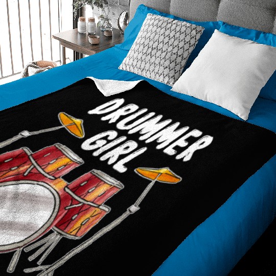 Drummer Girl Drumming Musician Drum Lover Baby Blankets