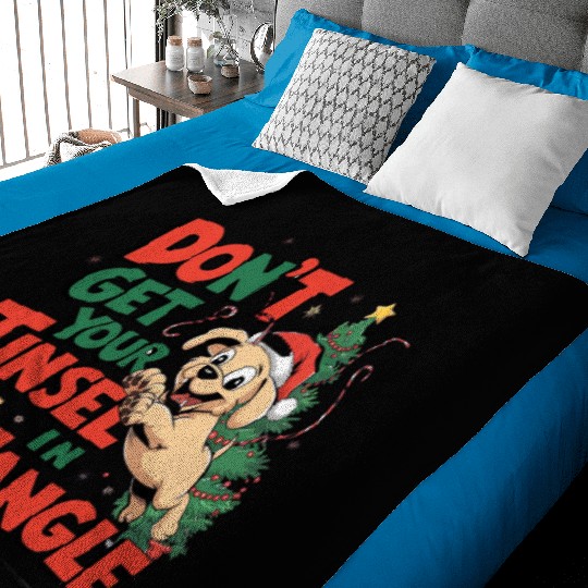 Puppy Tinsel in a Tangle Baby Blankets