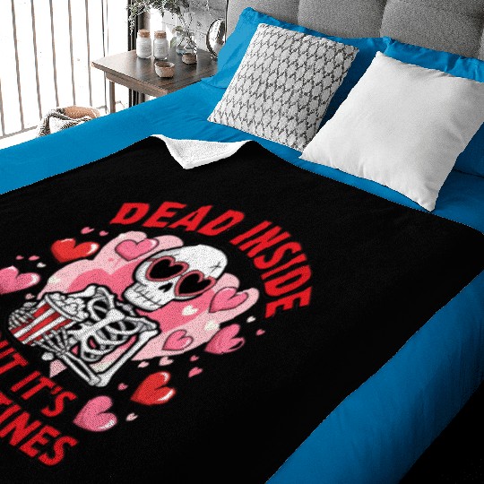 Dead Inside but It s Valentines Baby Blankets