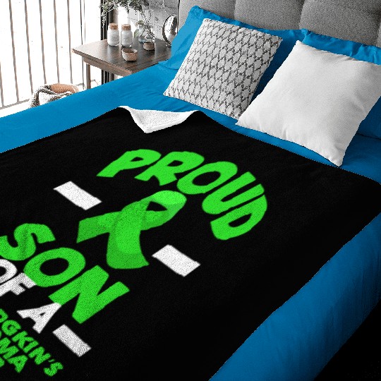 Non-Hodgkin Lymphoma Awareness Proud Son Baby Blankets