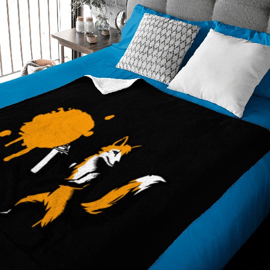 Graffiti Fox in Creative Stencil Style Baby Blankets