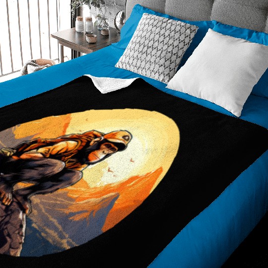 Monkey hiking / mountaineering monkey Baby Blankets