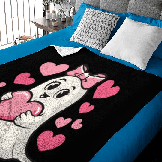 Ghost Heart, Valentines Day, Retro Valentines Baby Blankets