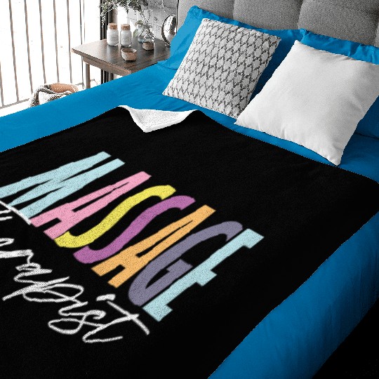 Colorful Massage Therapist Typography Art Baby Blankets