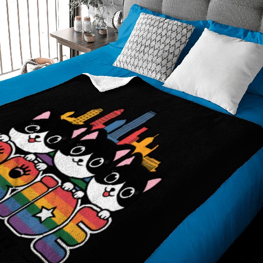 Pride of Houston City Texas USA Rainbow Flag Baby Blankets