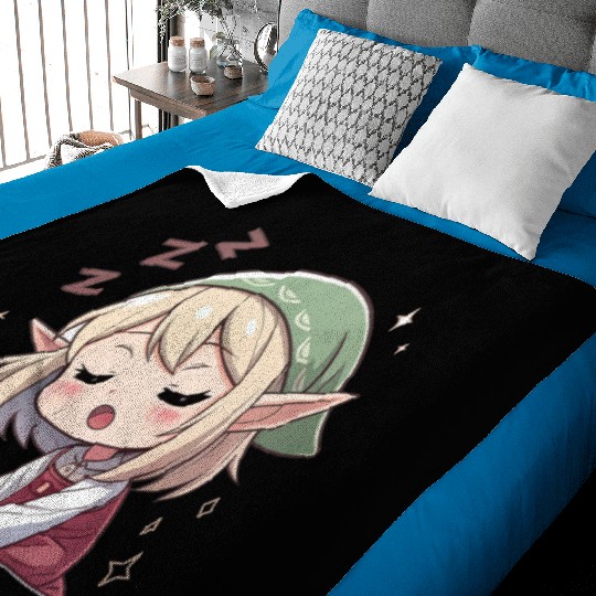 Sleepy Sprite: Cute Elf Napping So Lovingly Baby Blankets
