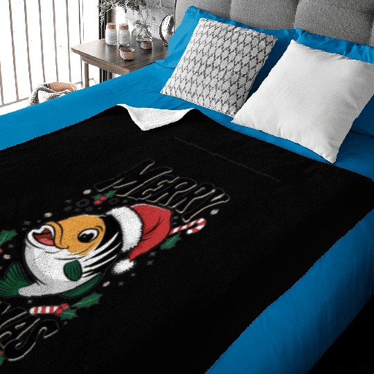 "Merry Fishmas Baby Blankets - Funny Christmas Fish