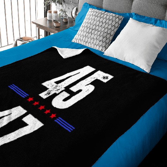 Donald Trump 45 47 President Trump Baby Blankets