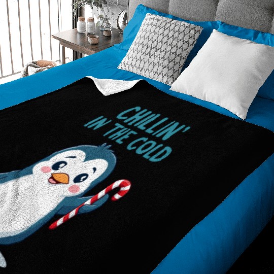 Chillin' Penguin Winter Fun Baby Blankets