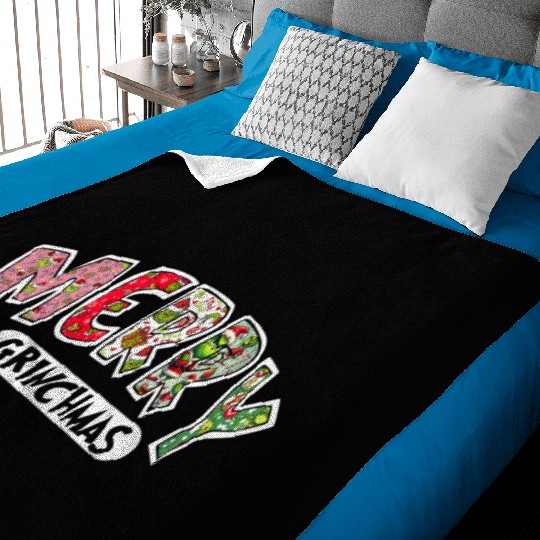 Merry Grin Happy Christmas Baby Blankets