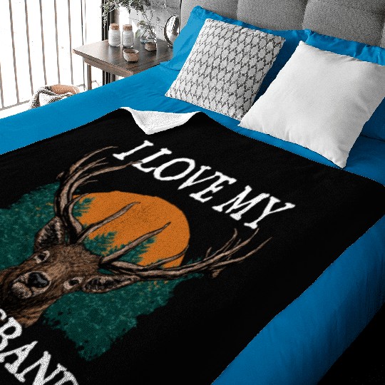 I Love My HUNTsband Hunting Husband and Wife Baby Blankets