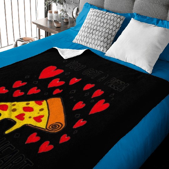 You Got a Pizza Of My Heart Funny Pizza Valentines Baby Blankets