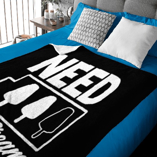 Need Ice Cream Battery Ice Cream Lover Baby Blankets