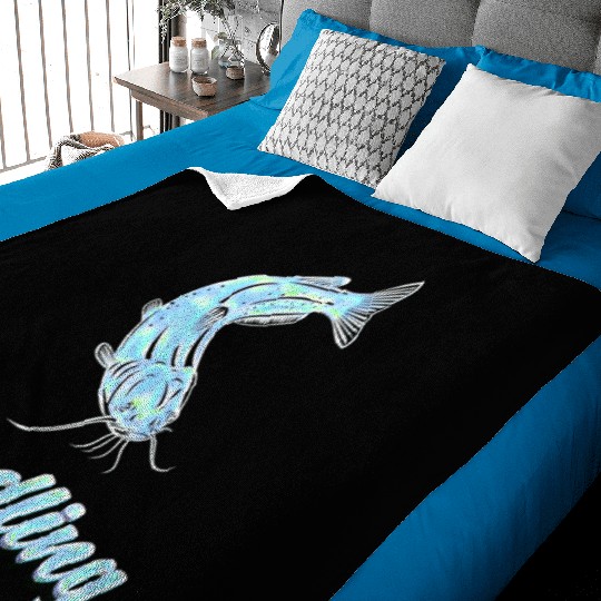 Catfish Fishing Waller Fish Noodler Flathead Baby Blankets