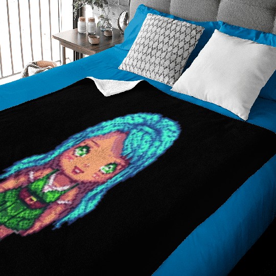 Mystic Emerald Sprite - Pixel Art Design Baby Blankets