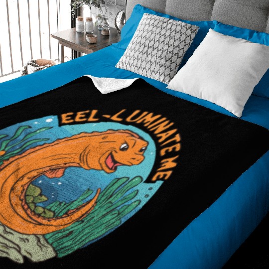 Eel-luminate Me Funny Eel Pun for Sea Life Lovers Baby Blankets