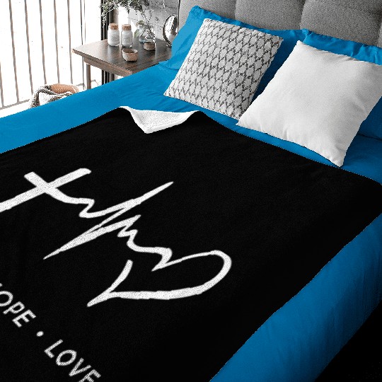 Faith Hope Love - White Baby Blankets