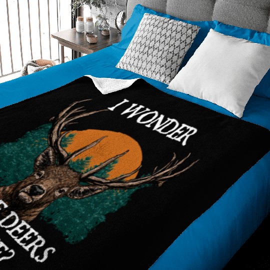 I Wonder If the Deers Miss Elk Hunting Antler Baby Blankets