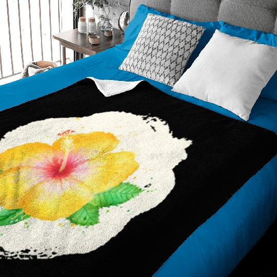 Yellow and white flower Baby Blankets