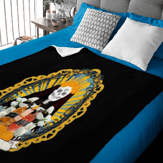 Regal Santa Muerte Baby Blankets