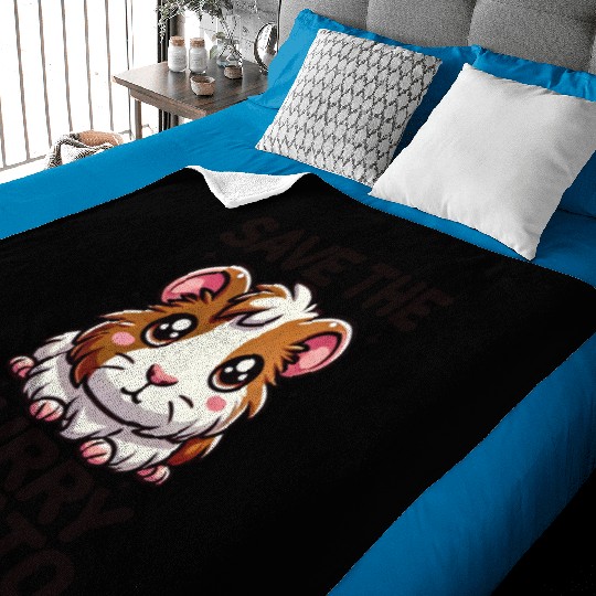 Save the Furry Potato Funny Guinea Pig Cute Kawaii Baby Blankets
