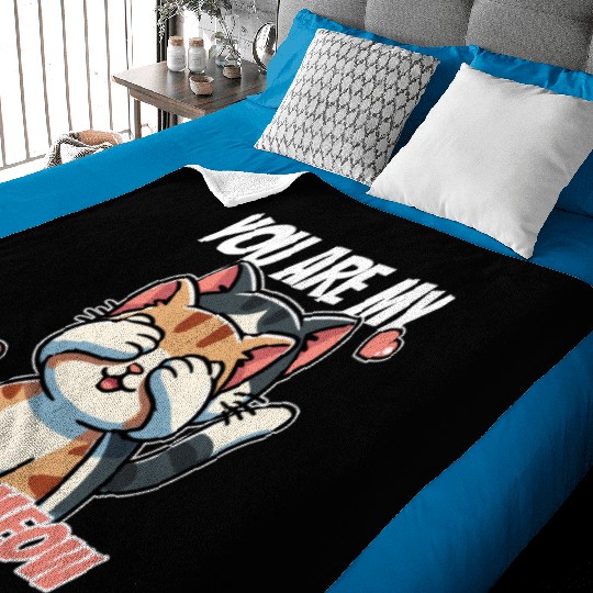 You Are My Meow Meow – Cute Cat Valentine’s Day Baby Blankets