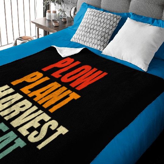 Plow Plant Harvest Repeat Farming Baby Blankets
