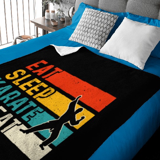Eat Sleep Karate Repeat Martial Arts Design Baby Blankets