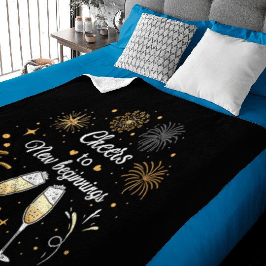 Cheers To New Beginings - Festive New Year's Eve Baby Blankets