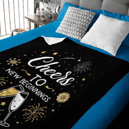 Cheers To New Beginings - Festive New Year's Eve Baby Blankets