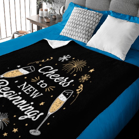 Cheers To New Beginings - Festive New Year's Eve Baby Blankets