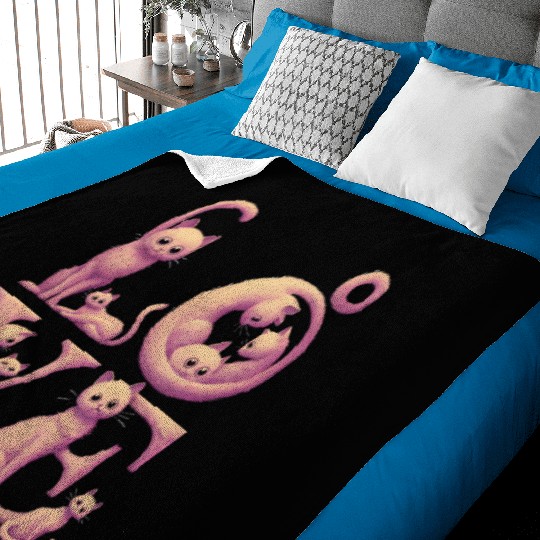 Love Cat Pink Baby Blankets