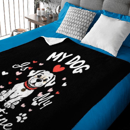 My Dog is My Valentine Baby Blankets