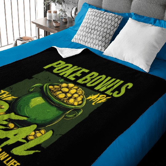 Poke Bowls Are The Real Treasures St Patricks Day Baby Blankets