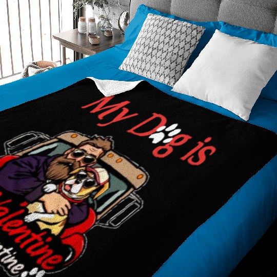 My Dog is My Valentine Baby Blankets