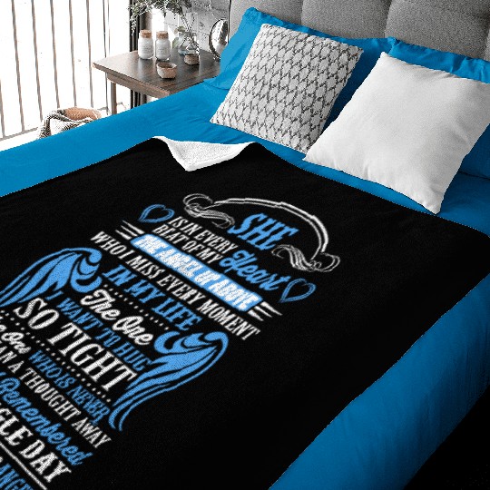 She is in every beat of my heart grandma and angel Baby Blankets