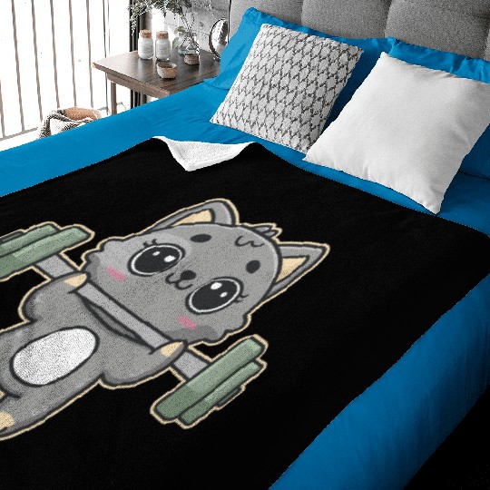 Funny Cat Workout Gym for Womens, mens,Girl Baby Blankets