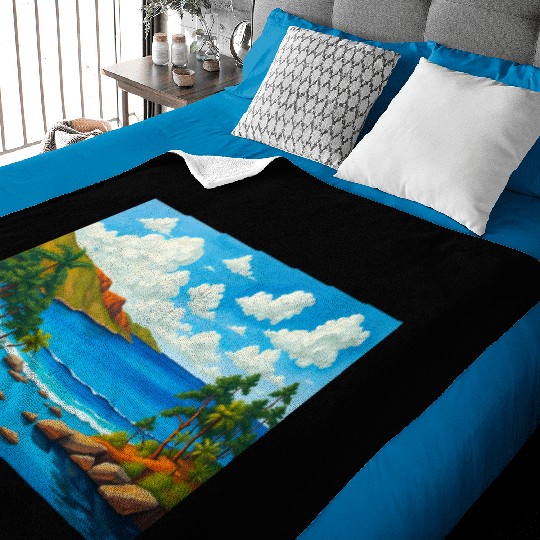 Serene Sunrise Over the Sea Baby Blankets