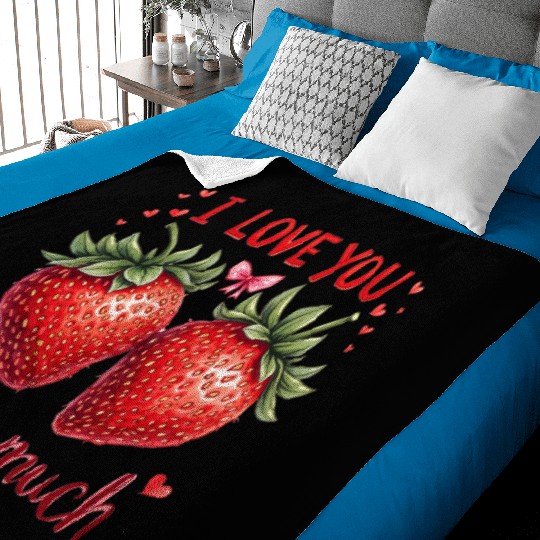 I Love You Berry Much: Cute Strawberry Valentine Baby Blankets