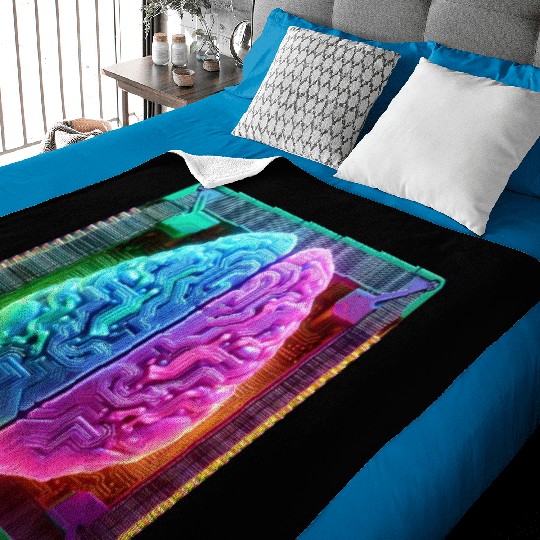 AI Brain CPU Baby Blankets