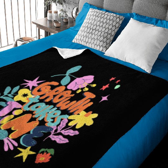 Growth takes time motivational Baby Blankets